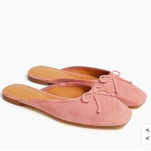 J. Crew Factory Sueded Ballerina Mules Light Pink Size 9.5 NWT